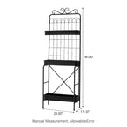 Étagère à plantes Glitzhome 68H à 3 niveaux en métal noir, support de cuisine multifonctionnel pour l'intérieur et l'extérieur.
