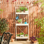 Étagère à plantes Glitzhome 68H à 3 niveaux en métal noir, support de cuisine multifonctionnel pour l'intérieur et l'extérieur.
