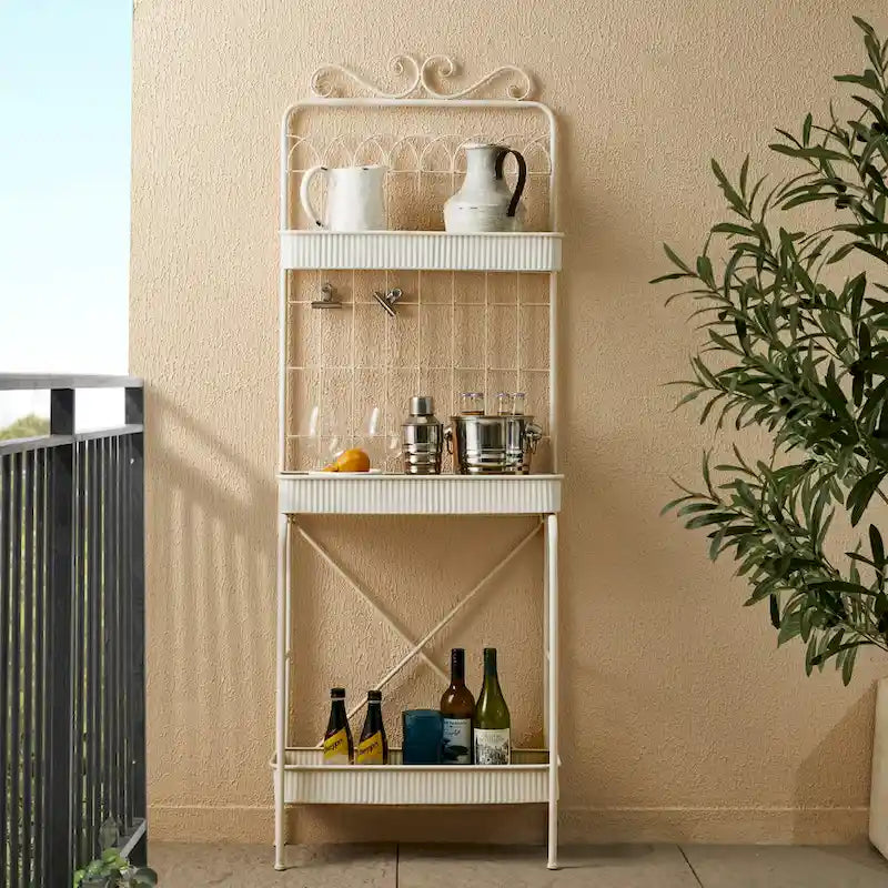 Étagère à plantes Glitzhome 68H à 3 niveaux en métal noir, support de cuisine multifonctionnel pour l'intérieur et l'extérieur.