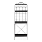 Étagère à plantes Glitzhome 68H à 3 niveaux en métal noir, support de cuisine multifonctionnel pour l'intérieur et l'extérieur.