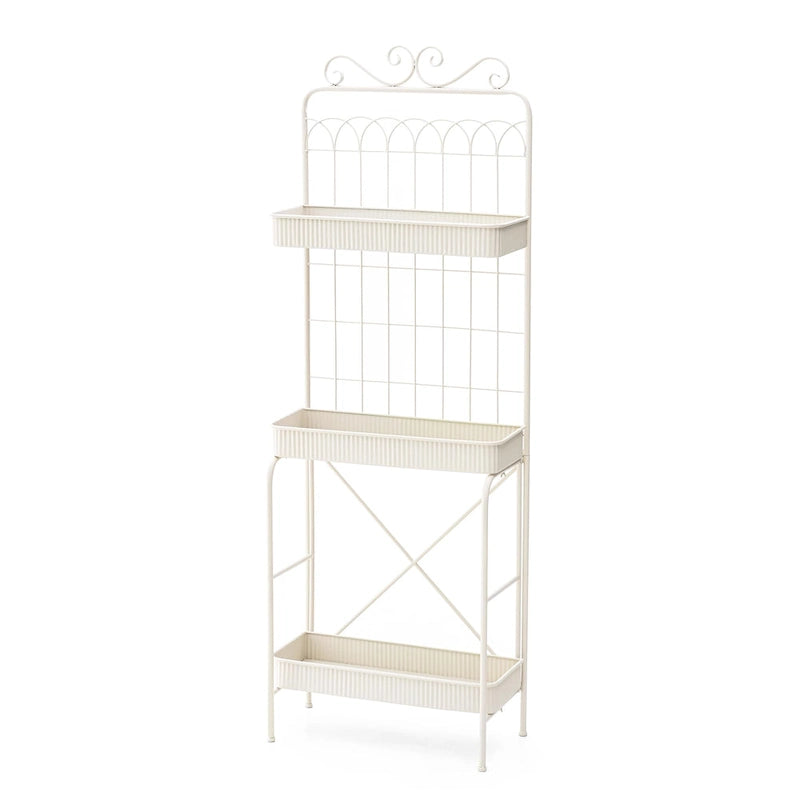 Étagère à plantes Glitzhome 68H à 3 niveaux en métal noir, support de cuisine multifonctionnel pour l'intérieur et l'extérieur.