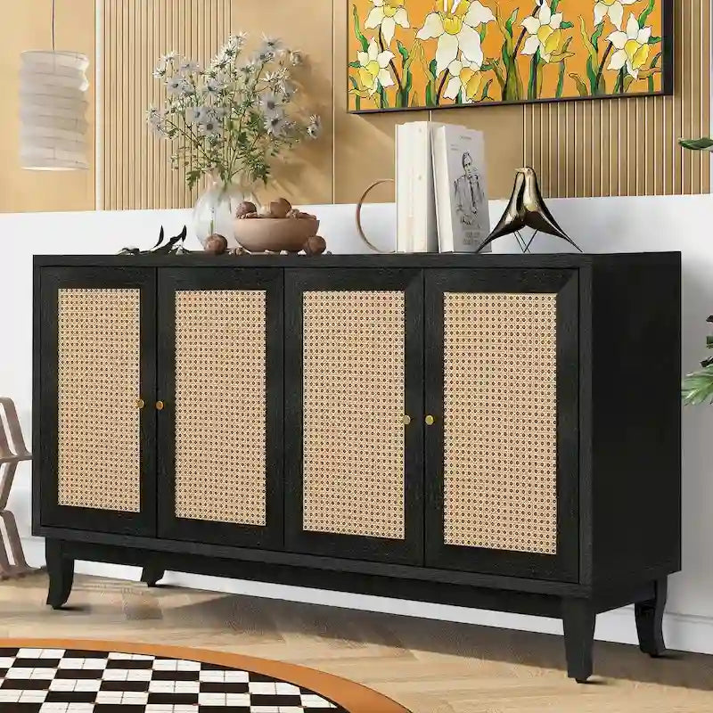 Buffet horizontal de style ferme moderne avec deux placards