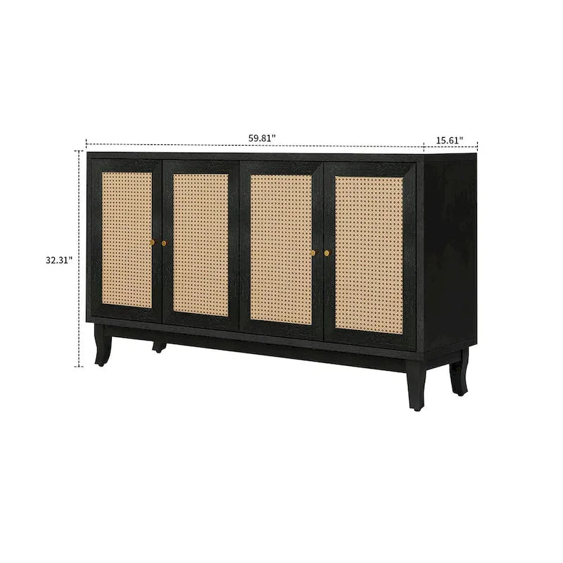 Buffet horizontal de style ferme moderne avec deux placards