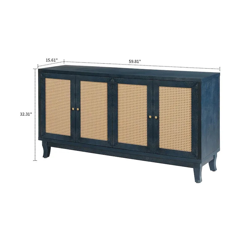 Buffet horizontal de style ferme moderne avec deux placards