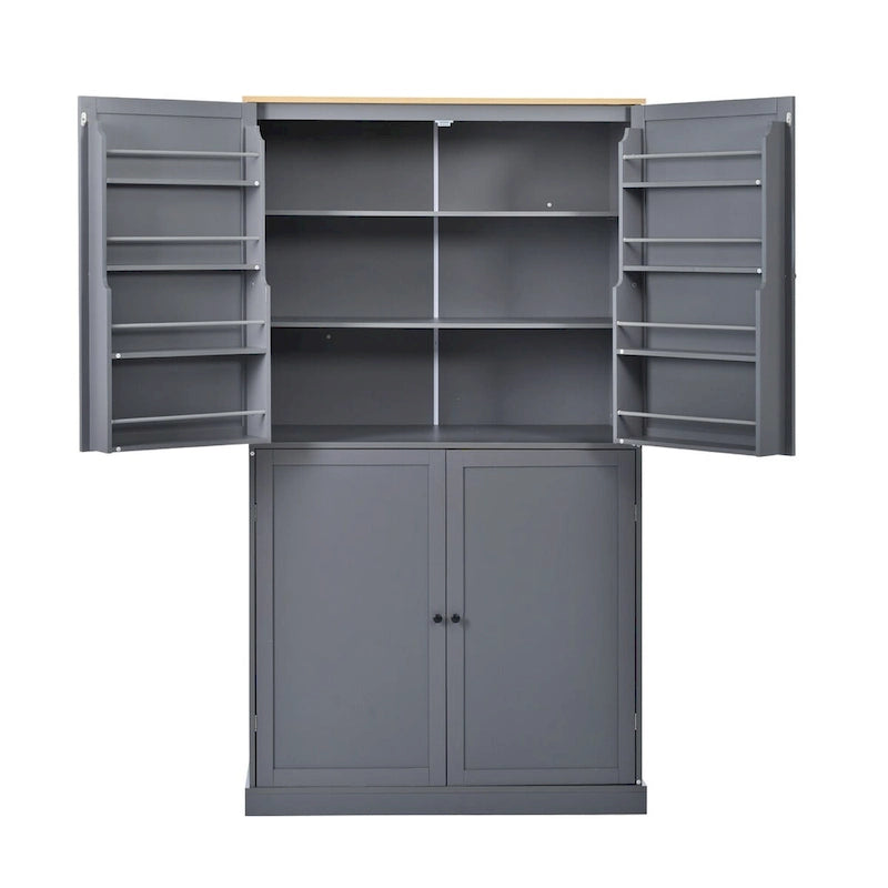 Armoire de rangement de cuisine autoportante de 40,2 x 20 x 71,3 pouces de haut, avec 2 tiroirs, 2 étagères réglables et 8 étagères de porte.