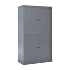 Armoire de rangement de cuisine autoportante de 40,2 x 20 x 71,3 pouces de haut, avec 2 tiroirs, 2 étagères réglables et 8 étagères de porte.