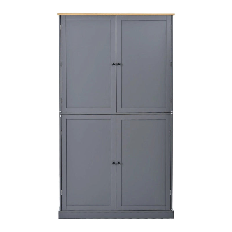 Armoire de rangement de cuisine autoportante de 40,2 x 20 x 71,3 pouces de haut, avec 2 tiroirs, 2 étagères réglables et 8 étagères de porte.