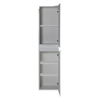 Tour de rangement en lin de 35,5 cm (14 pouces) de la collection Frost - Laque - 13,8 x 11,8 x 55,1 cm