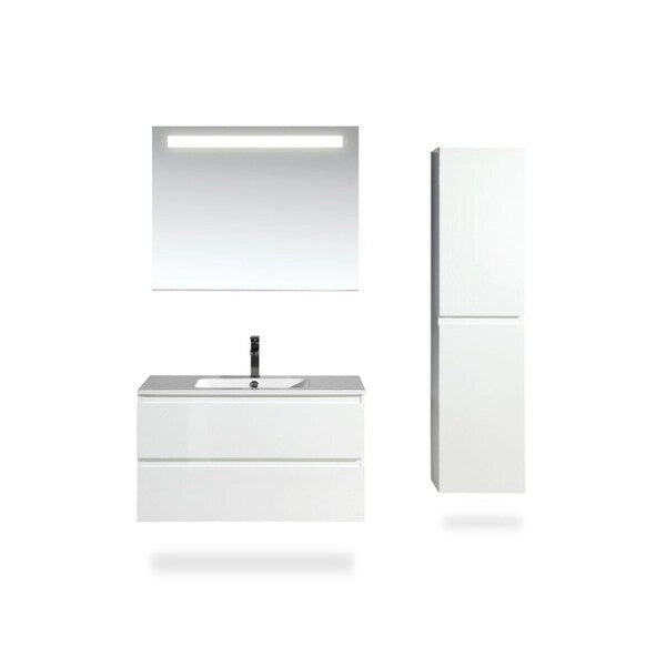 Tour de rangement en lin de 35,5 cm (14 pouces) de la collection Frost - Laque - 13,8 x 11,8 x 55,1 cm