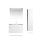 Tour de rangement en lin de 35,5 cm (14 pouces) de la collection Frost - Laque - 13,8 x 11,8 x 55,1 cm