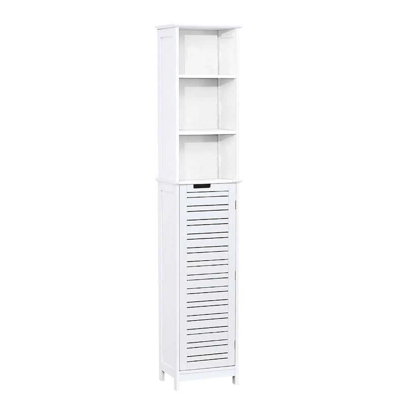 Armoire de rangement haute et étroite pour salle de bain Miami White - 35,2 cm (L) x 26,4 cm (l) x 172,6 cm (H)
