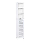 Armoire de rangement haute et étroite pour salle de bain Miami White - 35,2 cm (L) x 26,4 cm (l) x 172,6 cm (H)