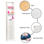 Armoire de rangement haute et étroite pour salle de bain Miami White - 35,2 cm (L) x 26,4 cm (l) x 172,6 cm (H)