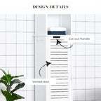 Armoire de rangement haute et étroite pour salle de bain Miami White - 35,2 cm (L) x 26,4 cm (l) x 172,6 cm (H)