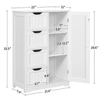 Meuble de salle de bain Yaheetech avec 4 tiroirs et rangement intégré