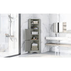 Meuble d'angle de salle de bain avec portes et étagères réglables