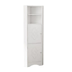 Meuble d'angle de salle de bain avec portes et étagères réglables