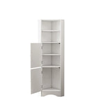 Meuble d'angle de salle de bain avec portes et étagères réglables