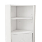 Meuble d'angle de salle de bain avec portes et étagères réglables