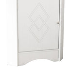 Meuble d'angle de salle de bain avec portes et étagères réglables