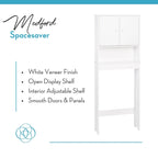 Armoire à pharmacie murale RiverRidge Medford, gain de place, à placer au-dessus des toilettes - Blanche