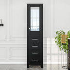 Eviva Aberdeen 18W x 20D x 72H Espresso Freestanding Linen Cabinet