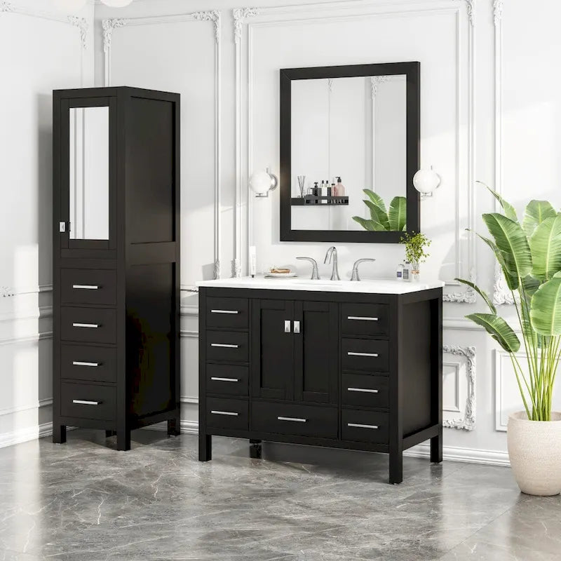 Armoire à linge autoportante Eviva Aberdeen 18 po L x 20 po P x 72 po H, couleur expresso