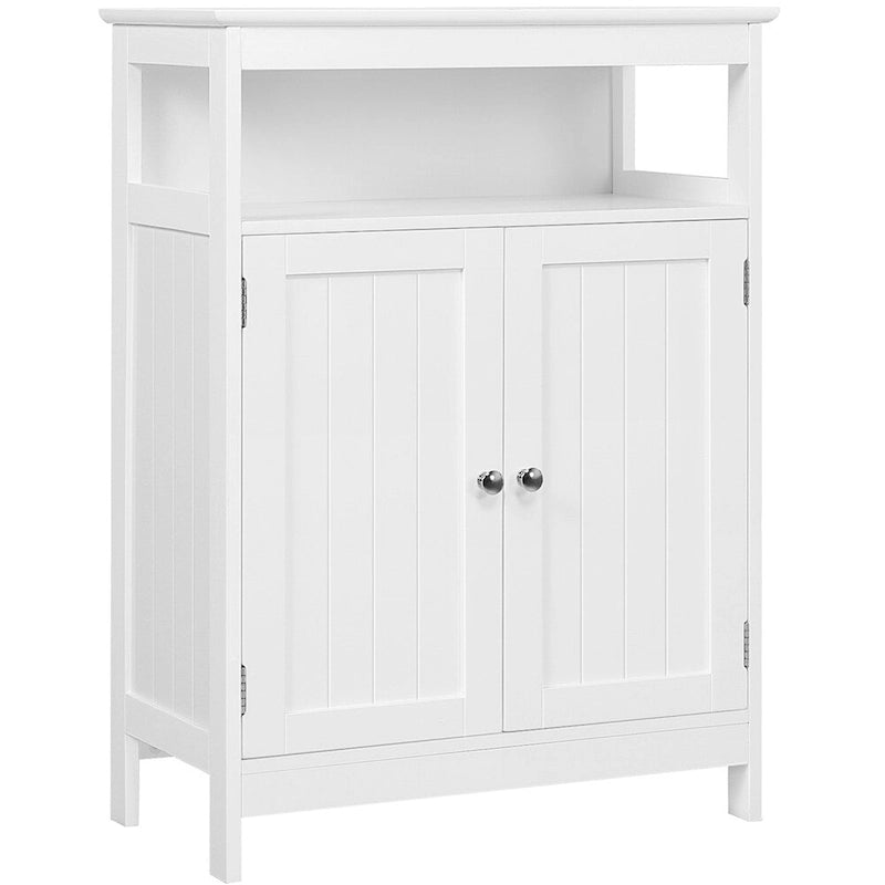 Meuble de rangement de salle de bain Yaheetech avec étagère réglable et support au sol