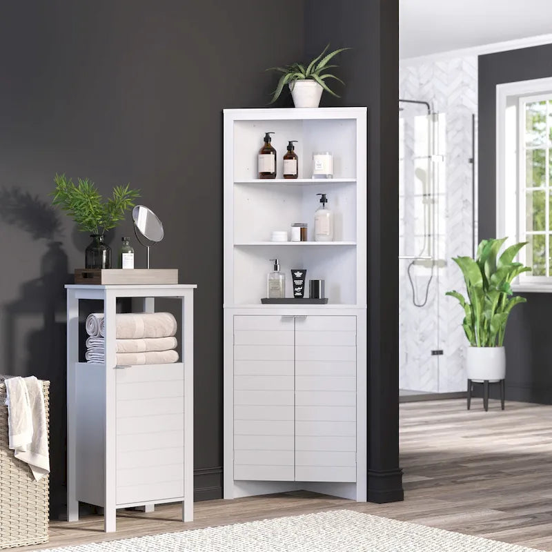 Meuble de rangement d'angle haut RiverRidge Madison pour salle de bain avec étagères ouvertes - Non disponible