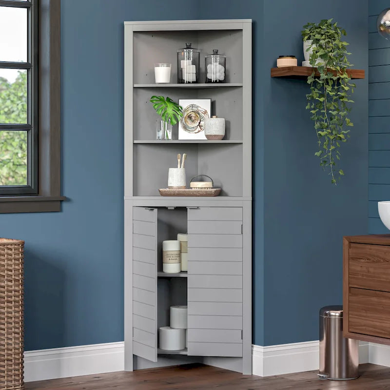 Meuble de rangement d'angle haut RiverRidge Madison pour salle de bain avec étagères ouvertes - Non disponible