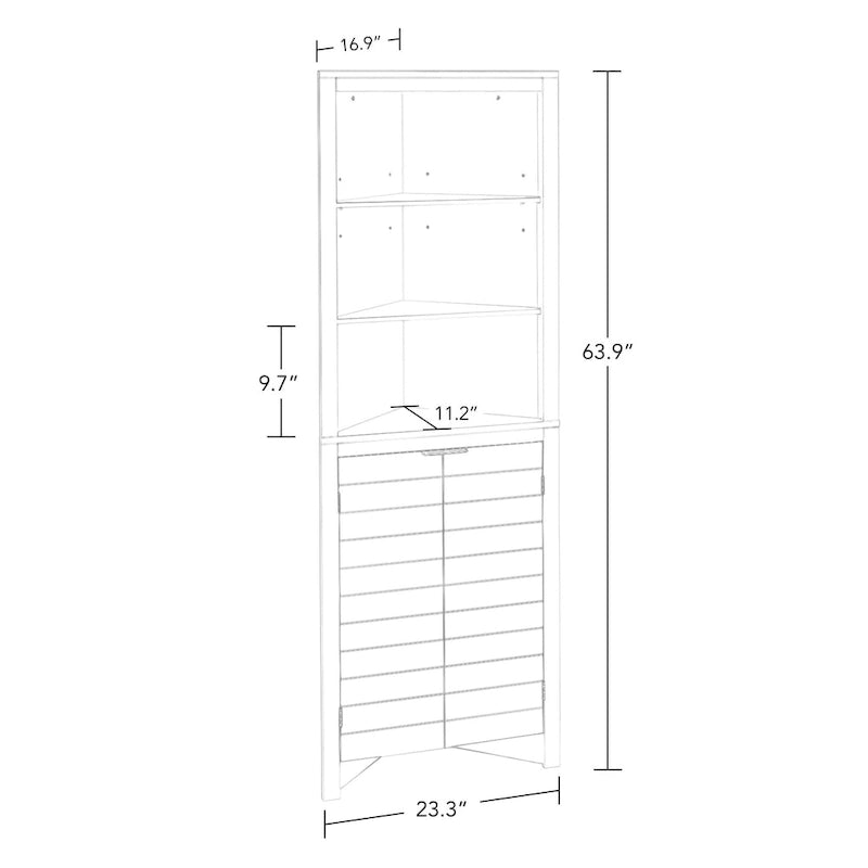 Meuble de rangement d'angle haut RiverRidge Madison pour salle de bain avec étagères ouvertes - Non disponible