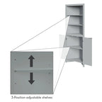 Meuble de rangement d'angle haut RiverRidge Madison pour salle de bain avec étagères ouvertes - Non disponible