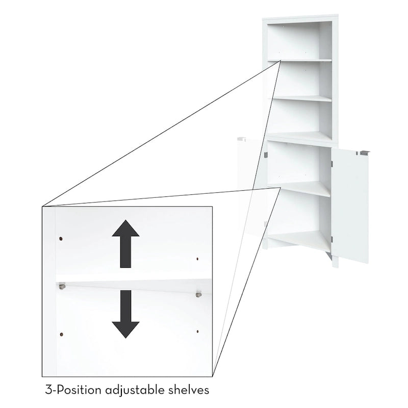 Meuble de rangement d'angle haut RiverRidge Madison pour salle de bain avec étagères ouvertes - Non disponible