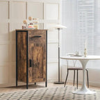 Meuble de rangement étroit au sol avec 1 porte et 1 tiroir - 11,8 cm (P) x 13,8 cm (L) x 31,5 cm (H)