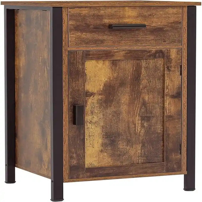 Meuble de rangement étroit au sol avec 1 porte et 1 tiroir - 11,8 cm (P) x 13,8 cm (L) x 31,5 cm (H)