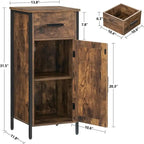 Meuble de rangement étroit au sol avec 1 porte et 1 tiroir - 11,8 cm (P) x 13,8 cm (L) x 31,5 cm (H)