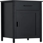 Meuble de rangement étroit au sol avec 1 porte et 1 tiroir - 11,8 cm (P) x 13,8 cm (L) x 31,5 cm (H)