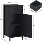 Meuble de rangement étroit au sol avec 1 porte et 1 tiroir - 11,8 cm (P) x 13,8 cm (L) x 31,5 cm (H)