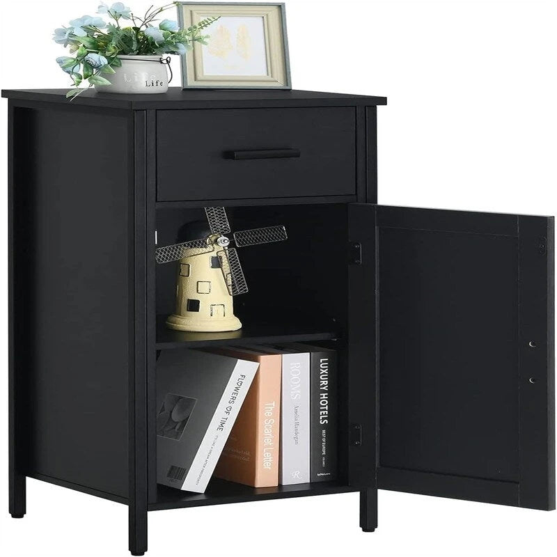Meuble de rangement étroit au sol avec 1 porte et 1 tiroir - 11,8 cm (P) x 13,8 cm (L) x 31,5 cm (H)