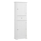 Armoire de rangement haute pour salle de bain avec tiroir et étagère réglable