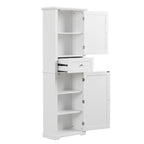 Armoire de rangement haute pour salle de bain avec tiroir et étagère réglable