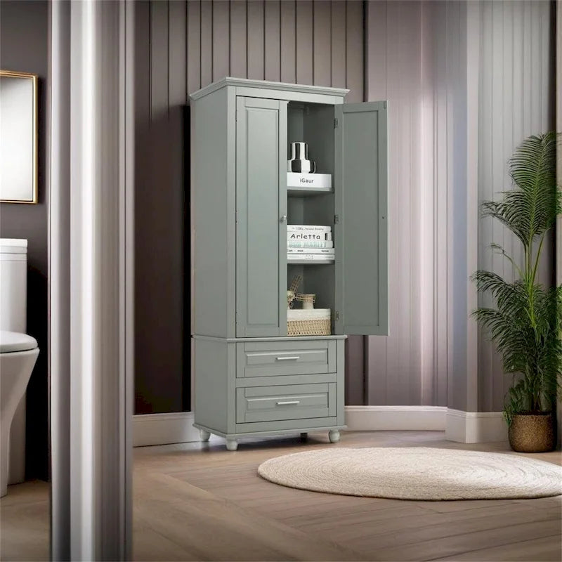 Armoire de rangement haute à deux tiroirs