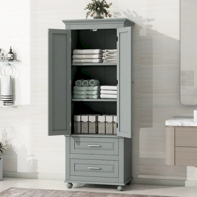 Armoire de rangement haute à deux tiroirs