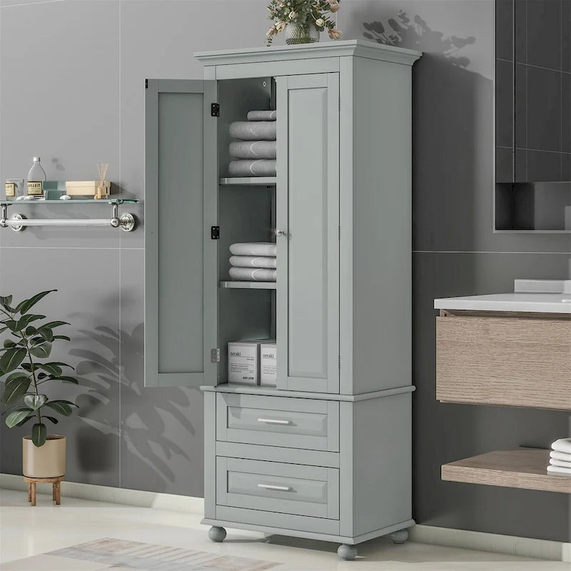 Armoire de rangement haute à deux tiroirs