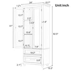 Armoire de rangement haute à deux tiroirs