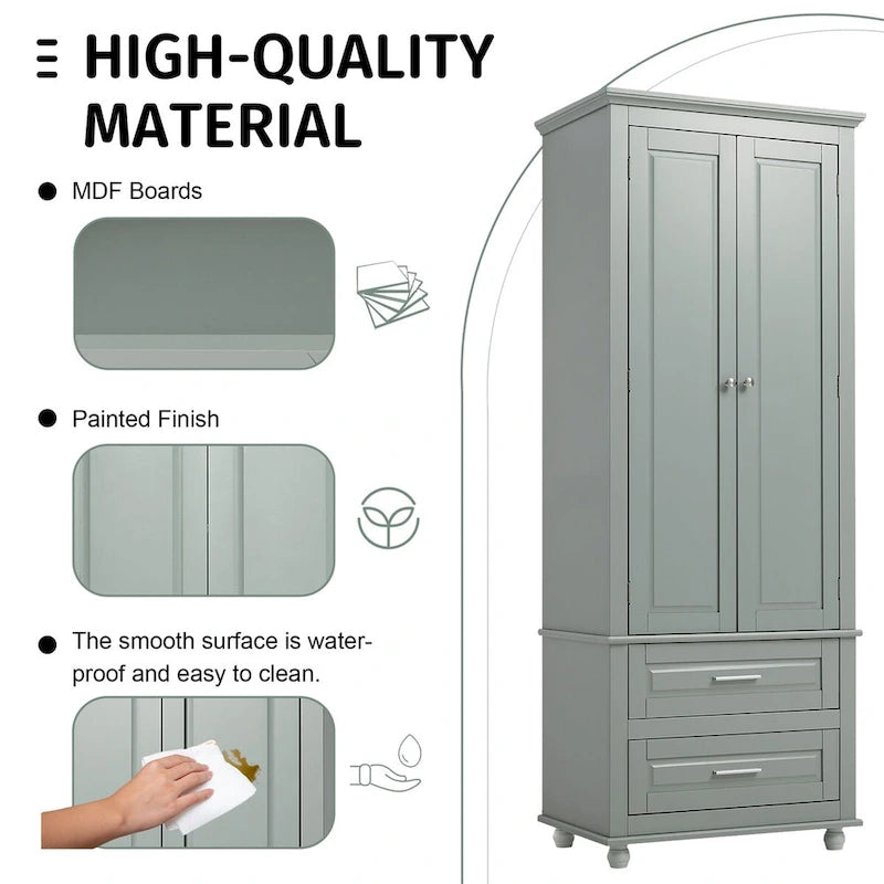 Armoire de rangement haute à deux tiroirs
