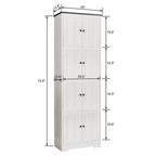 Armoire de rangement haute murale à 8 portes et 4 étagères - 61 cm (L) x 32,5 cm (l) x 184 cm (H)