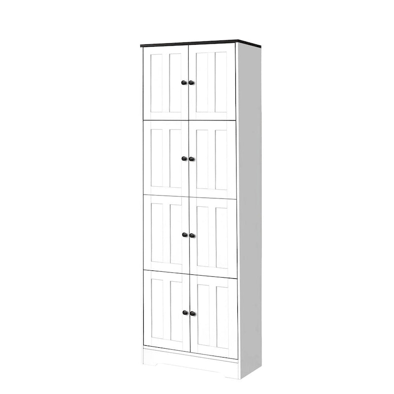 Armoire de rangement haute murale à 8 portes et 4 étagères - 61 cm (L) x 32,5 cm (l) x 184 cm (H)
