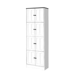 Armoire de rangement haute murale à 8 portes et 4 étagères - 61 cm (L) x 32,5 cm (l) x 184 cm (H)