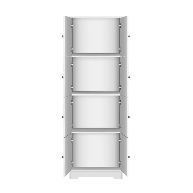 Armoire de rangement haute murale à 8 portes et 4 étagères - 61 cm (L) x 32,5 cm (l) x 184 cm (H)